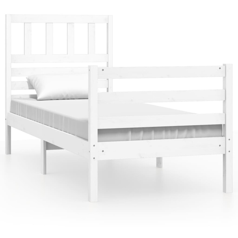 (white, 75 x 190 cm) vidaXL Solid Wood Bed Frame Wooden Bed Base Bedstead Multi Colours Multi Sizes