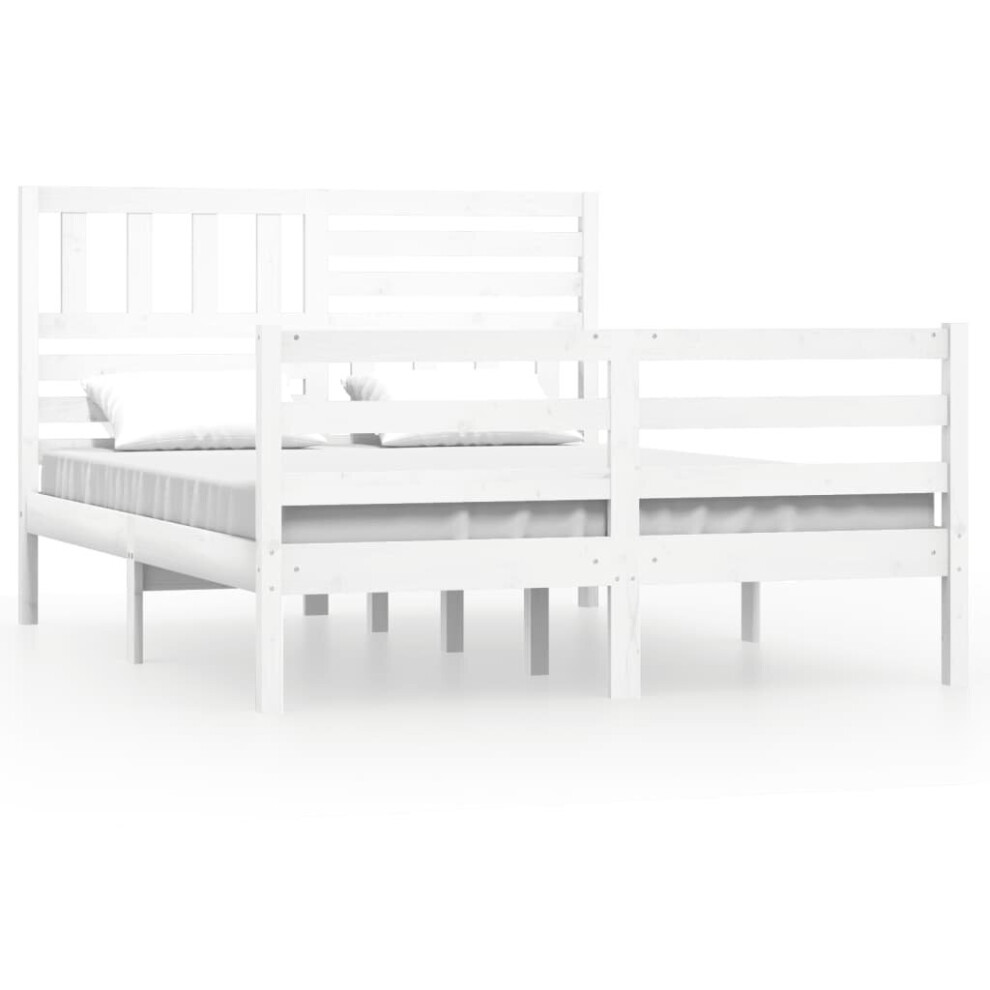 (white, 140 x 200 cm) vidaXL Solid Wood Bed Frame Wooden Bed Base Bedstead Multi Colours Multi Sizes