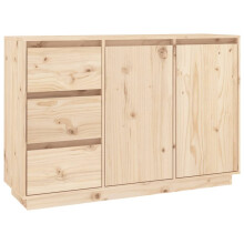 (brown) vidaXL Solid Wood Pine Sideboard Storage Shelf Indoor Furniture Multi Colours
