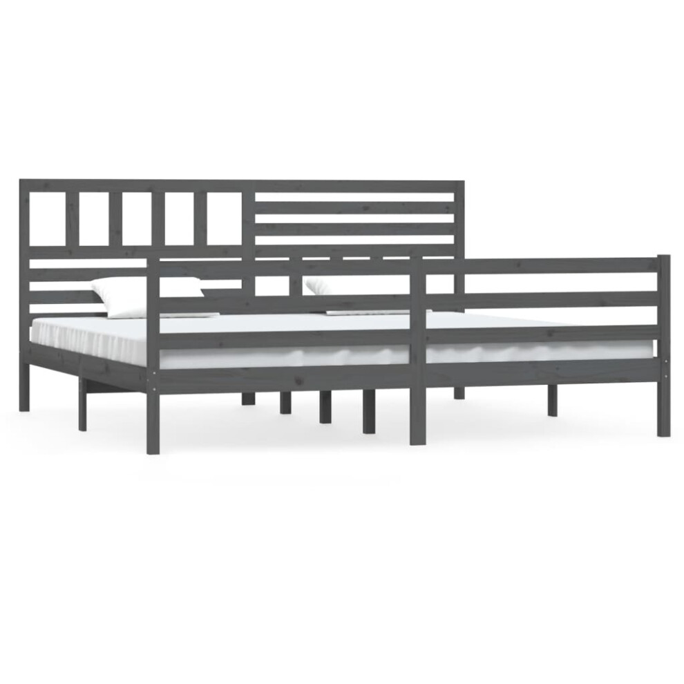 (grey, 200 x 200 cm) vidaXL Solid Wood Bed Frame Wooden Bed Base Bedstead Multi Colours Multi Sizes