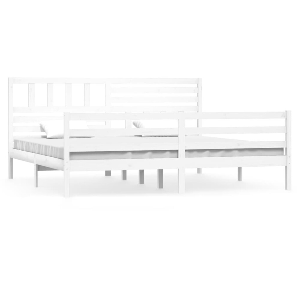 (white, 180 x 200 cm) vidaXL Solid Wood Bed Frame Wooden Bed Base Bedstead Multi Colours Multi Sizes