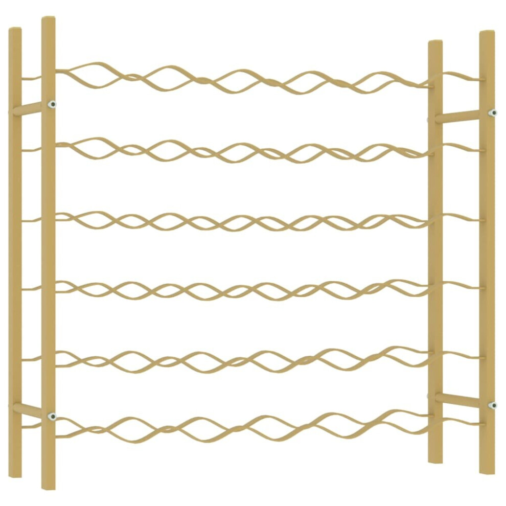 Vidaxl (, 36) Wine Rack For 96 Bottles Iron Wine Storage Cabinet Holder Shelf Indoor Gold