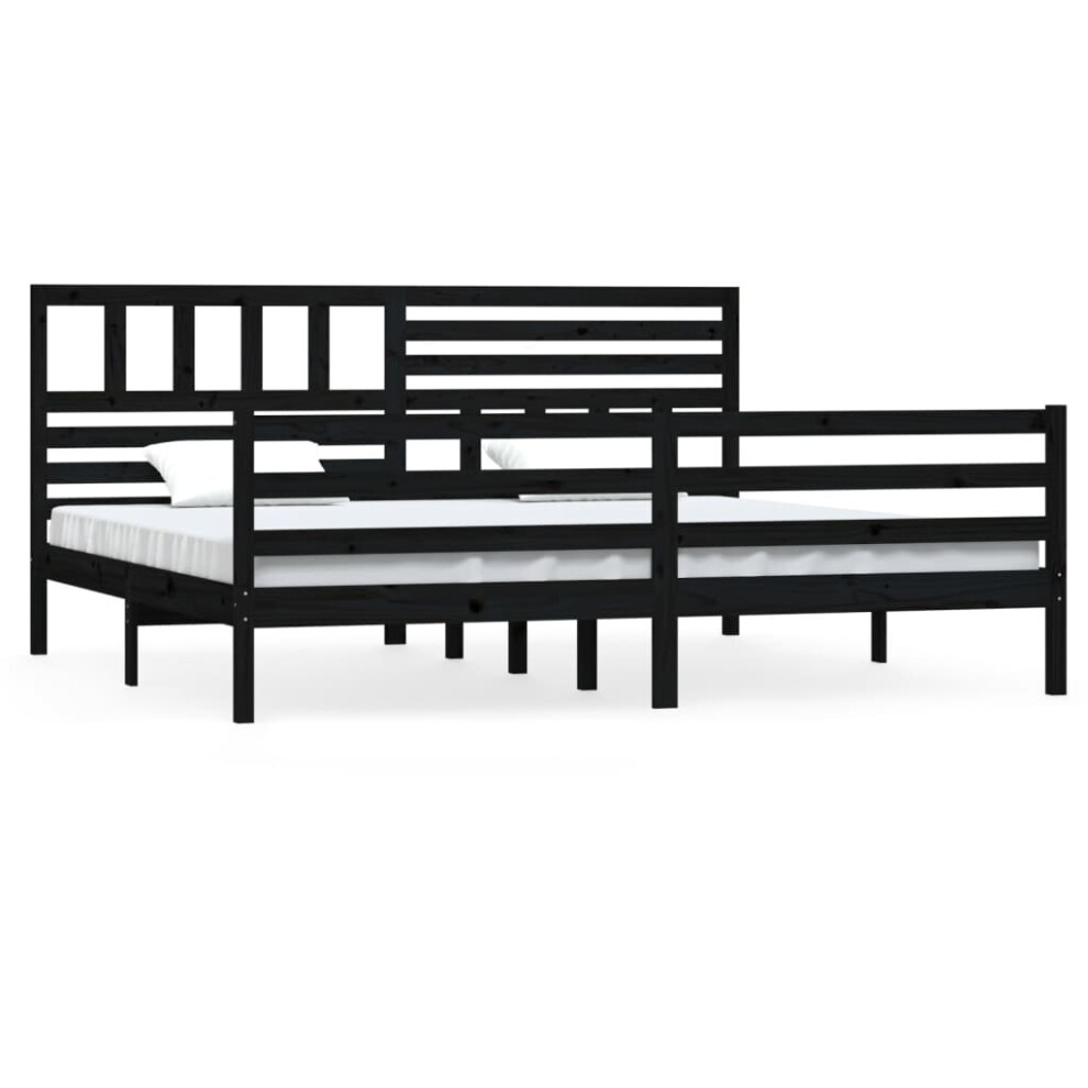 (black, 200 x 200 cm) vidaXL Solid Wood Bed Frame Wooden Bed Base Bedstead Multi Colours Multi Sizes