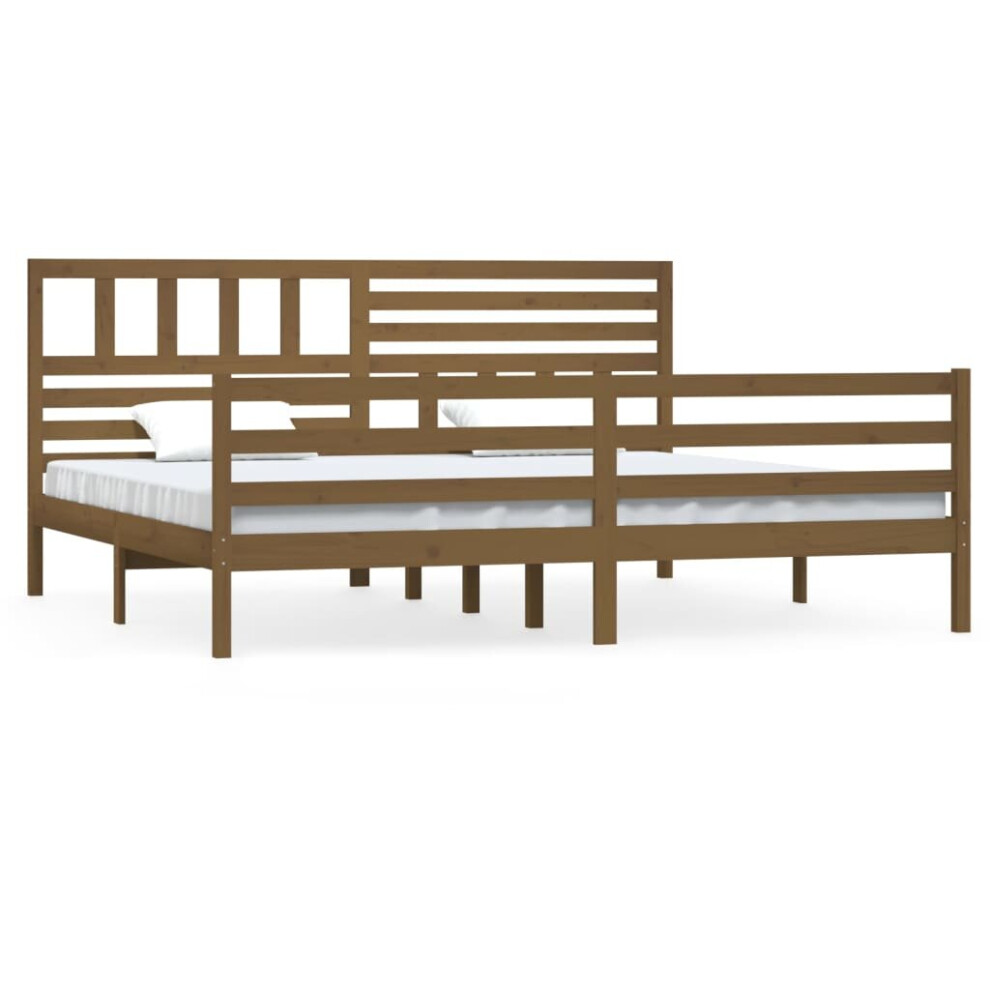 (honey brown, 200 x 200 cm) vidaXL Solid Wood Bed Frame Wooden Bed Base Bedstead Multi Colours Multi Sizes