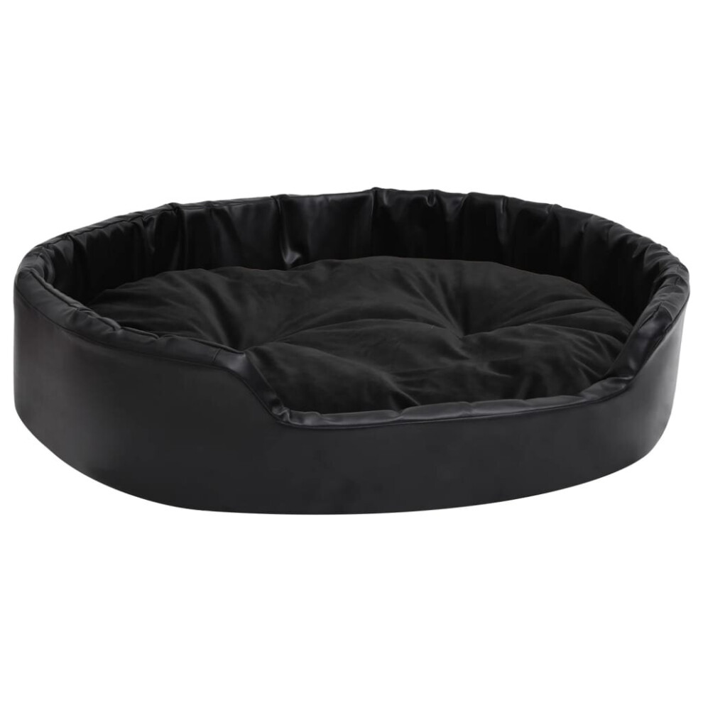 (black, 90 x 79 x 20 cm) vidaXL Dog Bed Plush and Faux Leather Pet Cushion Multi Colours Multi Sizes