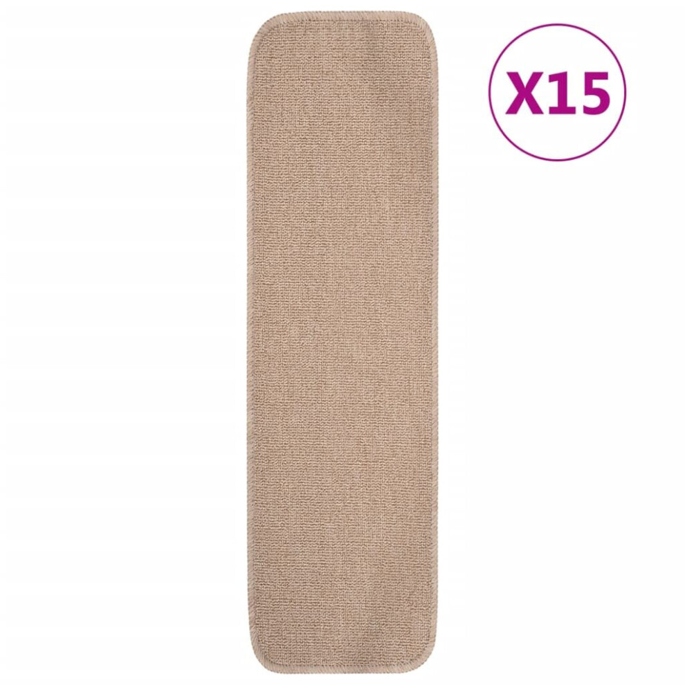 Vidaxl (Beige, 75 X 20 Cm) 15X Anti Slip Stair Mats Rug Rectangular Multi Colours 60X25/75X20cm
