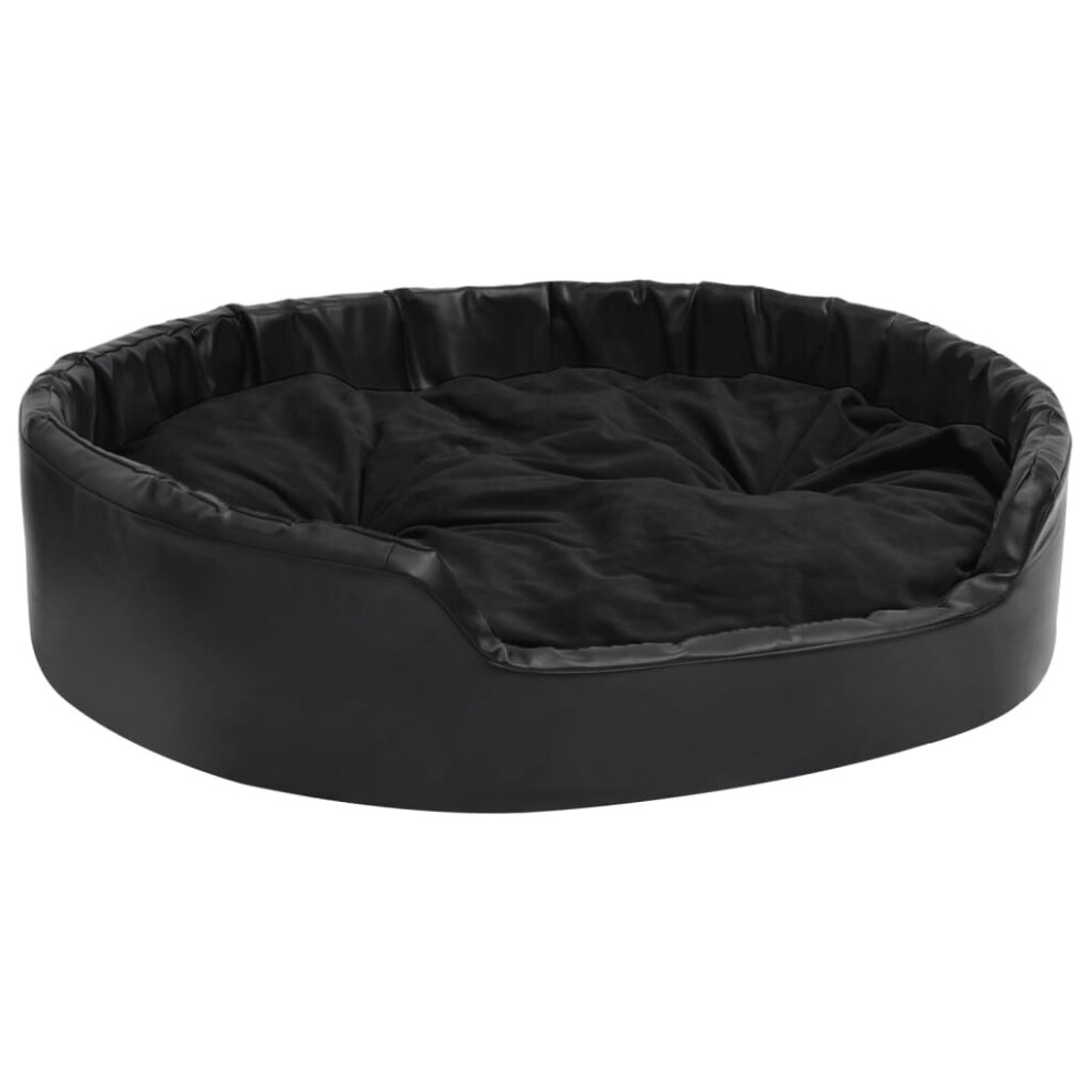 (black, 99 x 89 x 21 cm) vidaXL Dog Bed Plush and Faux Leather Pet Cushion Multi Colours Multi Sizes