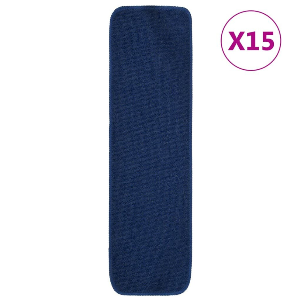 Vidaxl (Blue, 75 X 20 Cm) 15X Anti Slip Stair Mats Rug Rectangular Multi Colours 60X25/75X20cm