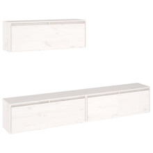 (white) vidaXL 3x Solid Wood Pine TV Cabinets Wooden Hanging Cabinet Multi Colours