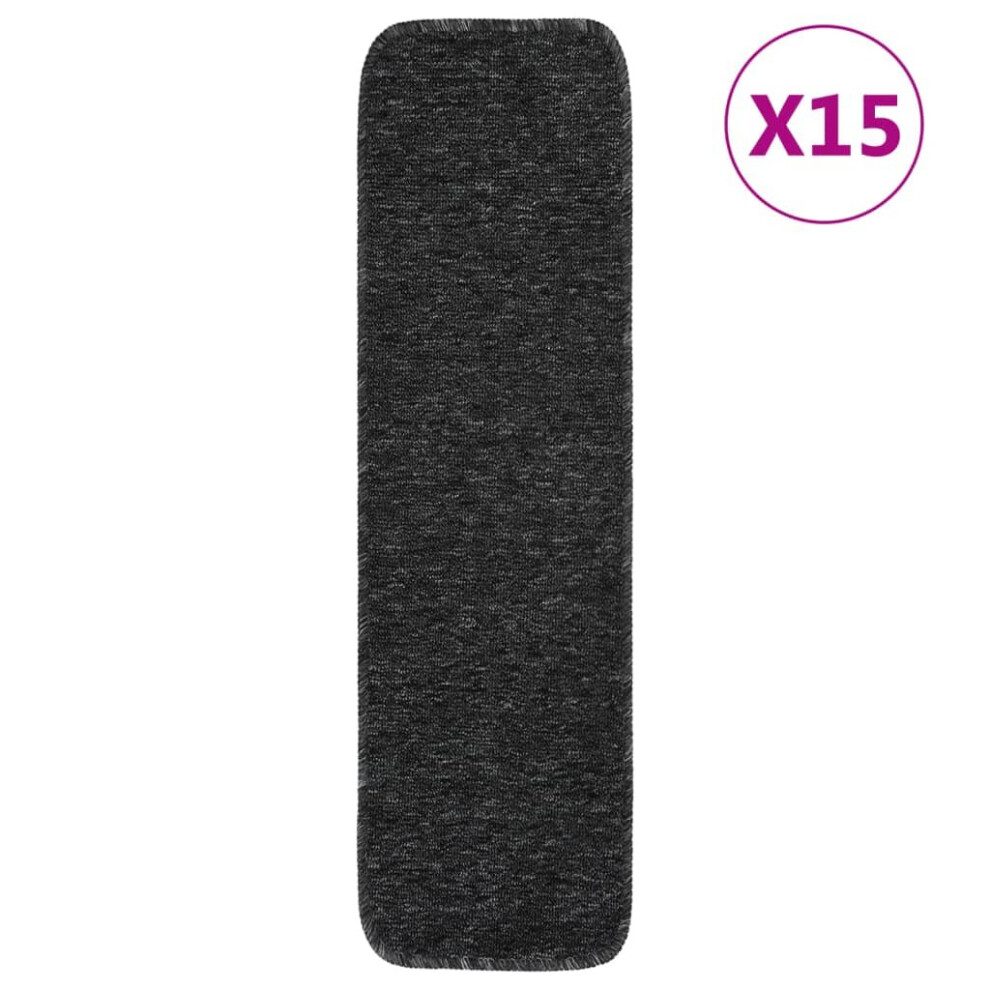 Vidaxl (Anthracite, 75 X 20 Cm) 15X Anti Slip Stair Mats Rug Rectangular Multi Colours 60X25/75X20cm