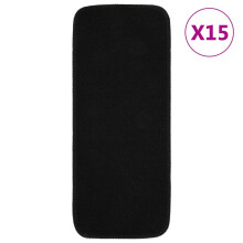 vidaXL Antirutsch Stufenmatten 15 Stk. 60x25 cm Schwarz Rechteckig