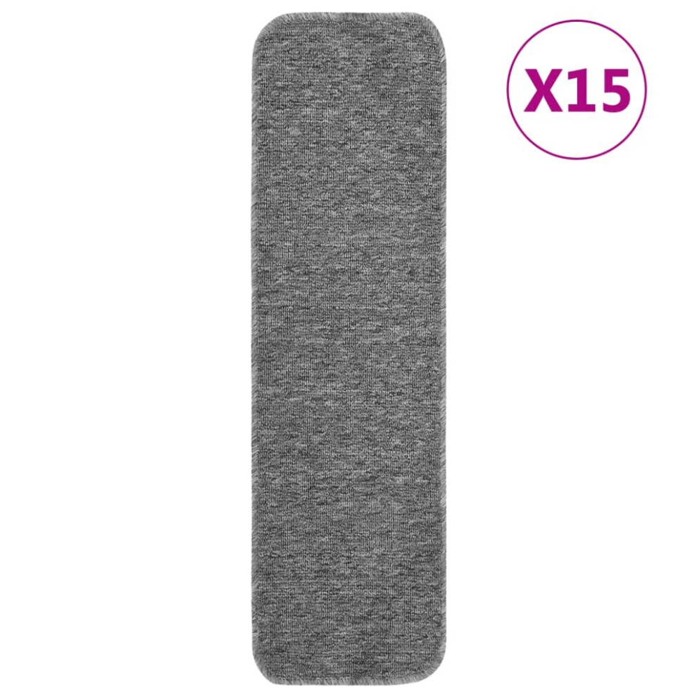 Vidaxl (Grey, 75 X 20 Cm) 15X Anti Slip Stair Mats Rug Rectangular Multi Colours 60X25/75X20cm
