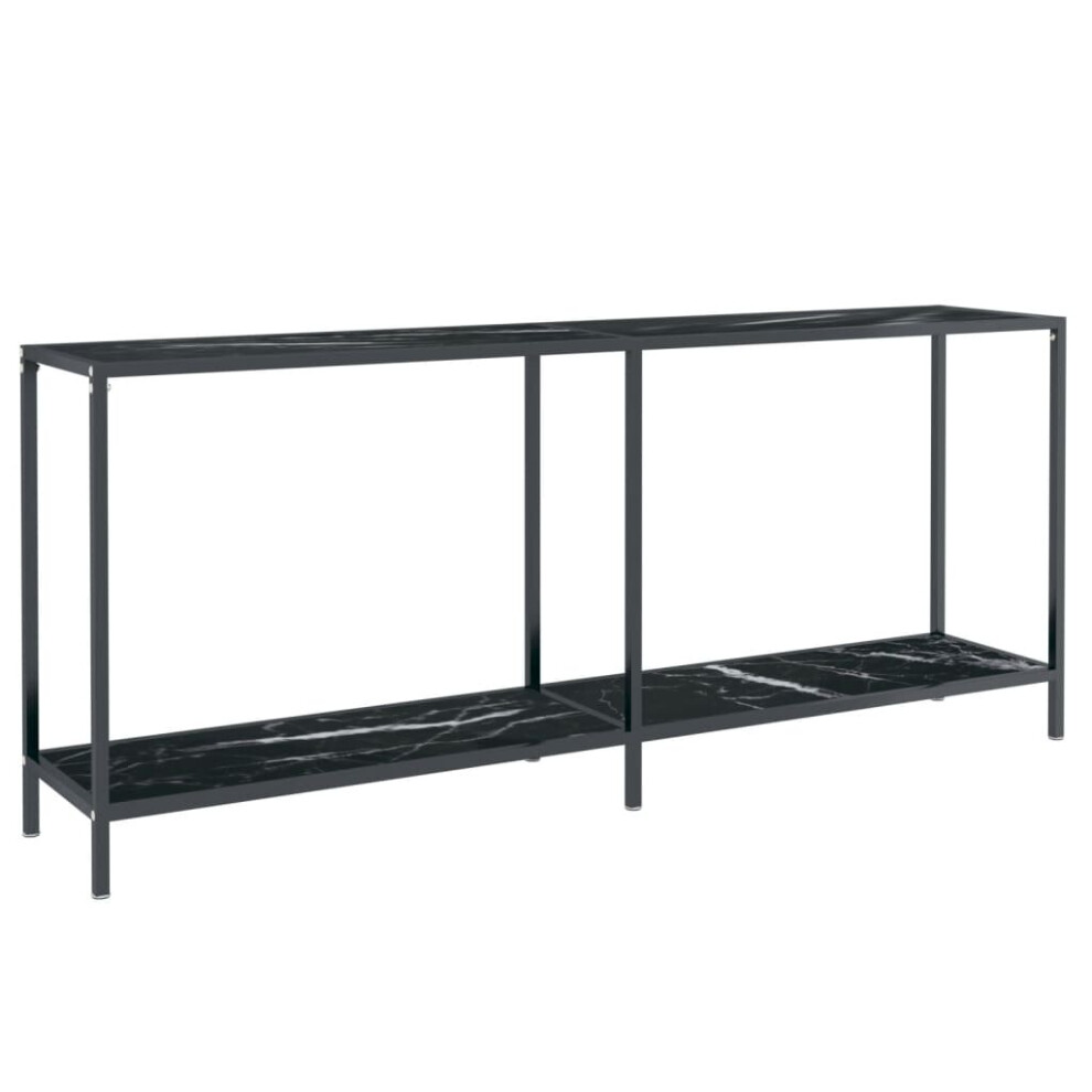 Vidaxl ( Marble, 180 X 35 X 75.5 Cm) Console Table Tempered Glass Hall Side Table Multi Colours Multi Sizes Black