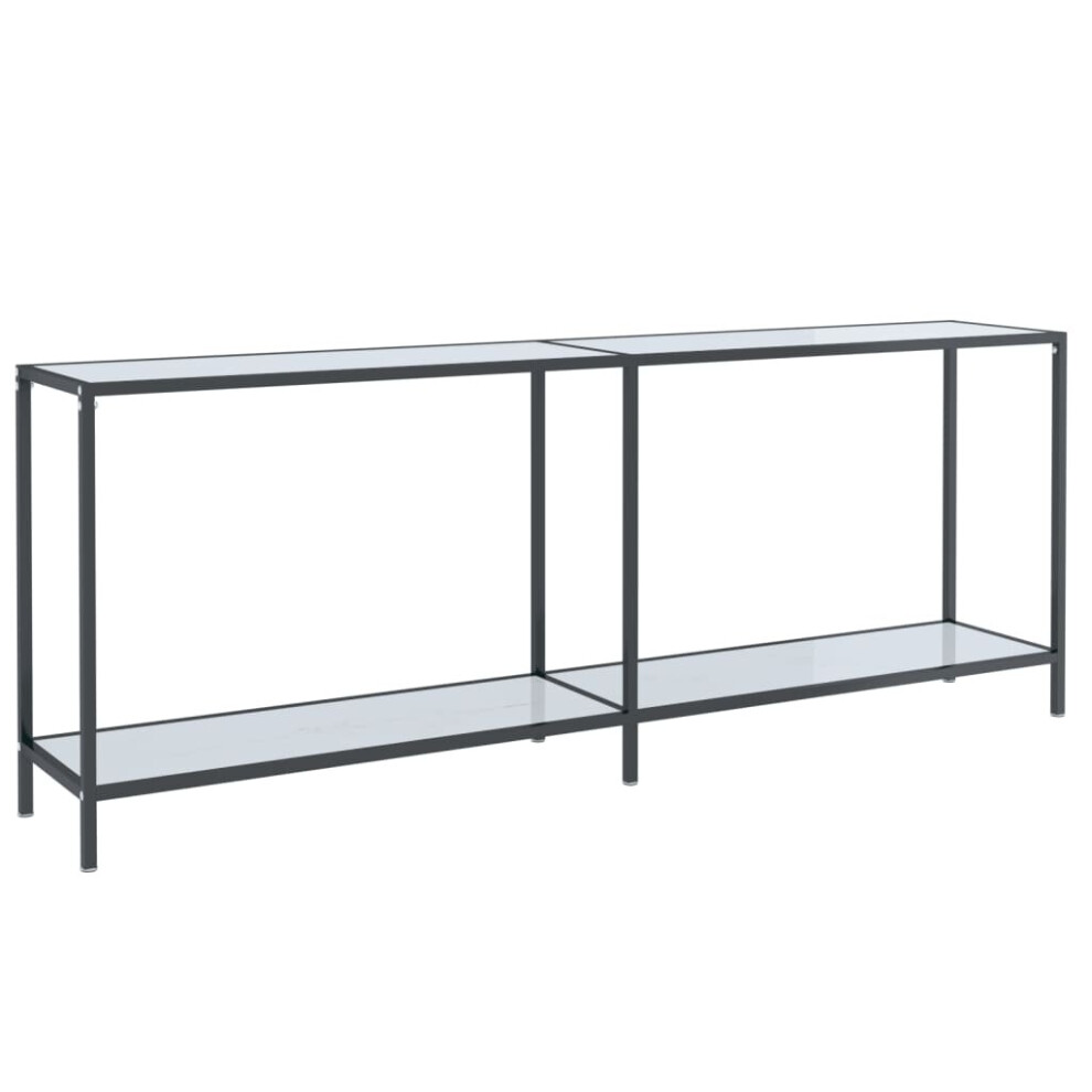 (white marble, 200 x 35 x 75.5 cm) vidaXL Console Table Tempered Glass Hall Side Table Multi Colours Multi Sizes