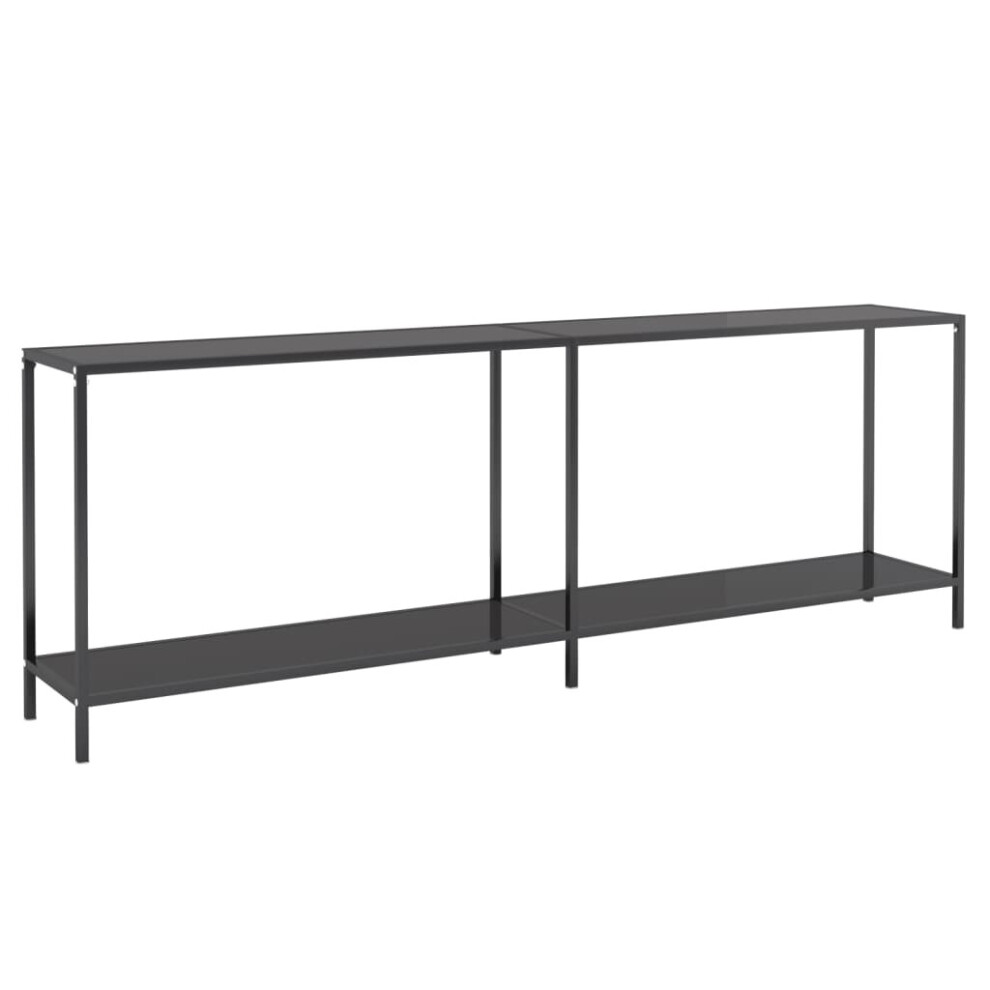 Vidaxl (, 220 X 35 X 75.5 Cm) Console Table Tempered Glass Hall Side Table Multi Colours Multi Sizes Black