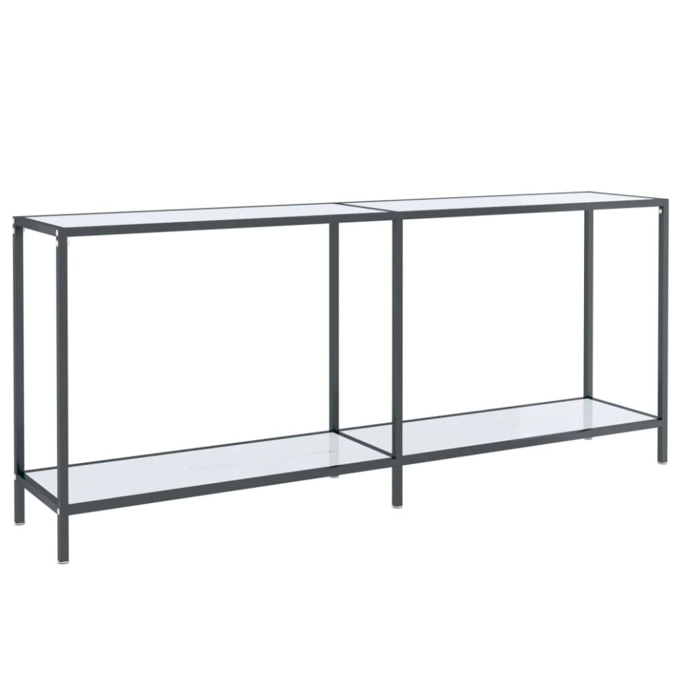 Vidaxl ( Marble, 180 X 35 X 75.5 Cm) Console Table Tempered Glass Hall Side Table Multi Colours Multi Sizes White