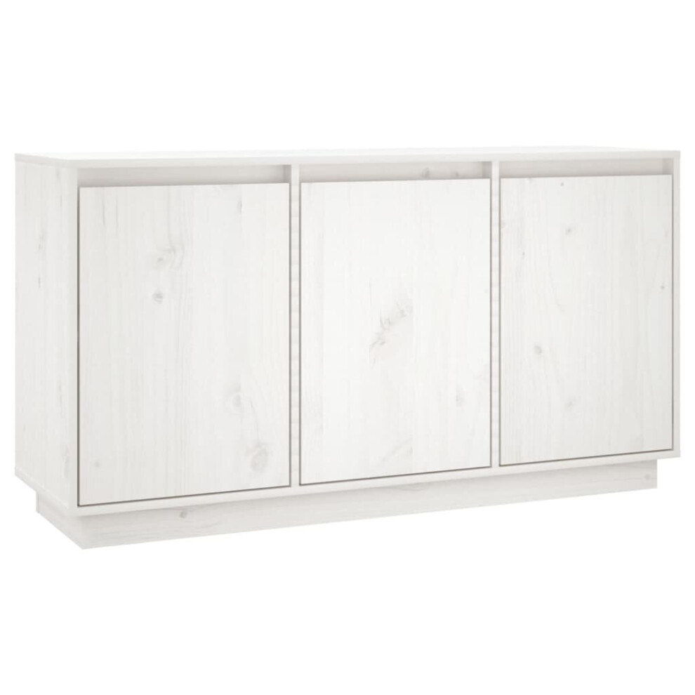 (white) vidaXL Solid Wood Pine Sideboard Storage Cabinet Shelf Cupboard Multi Colours