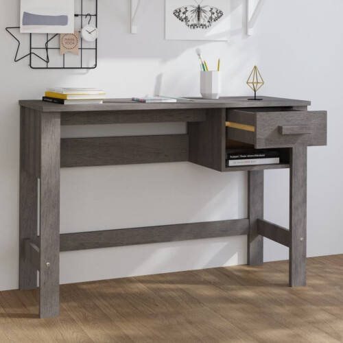 VidaXL (light grey) vidaXL Desk Solid Wood Pine Home Working Writing Computer Table Multi Colours 1