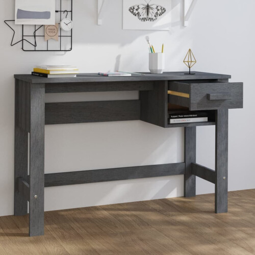 VidaXL (dark grey) vidaXL Desk Solid Wood Pine Home Working Writing Computer Table Multi Colours 1