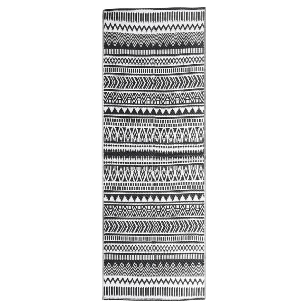 (black and white, 80 x 250 cm) vidaXL Outdoor Carpet PP Terrace Balcony Blanket Multi Colours Multi Sizes