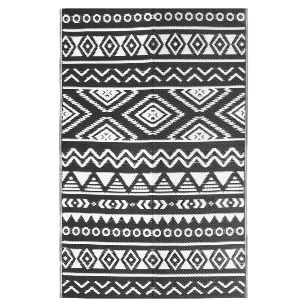 (black pattern, 120 x 180 cm) vidaXL Outdoor Carpet Garden Rug Carpet Patio Mat Area Rug Balcony Blanket PP