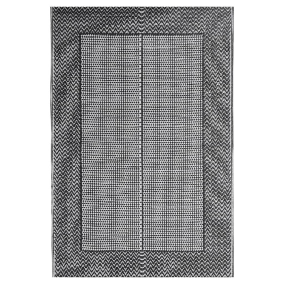 (black and grey, 140 x 200 cm) vidaXL Outdoor Carpet PP Terrace Balcony Blanket Multi Colours Multi Sizes