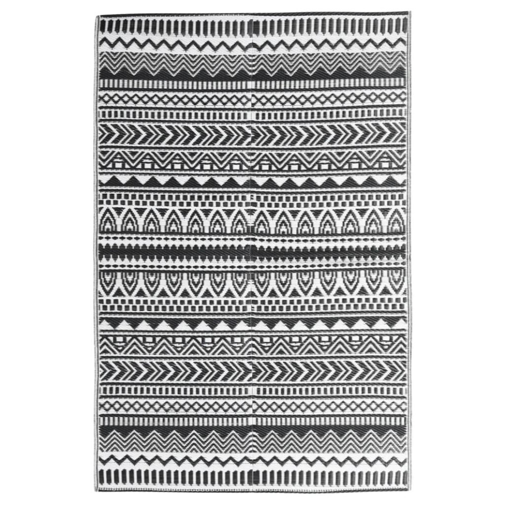 (black and white, 140 x 200 cm) vidaXL Outdoor Carpet PP Terrace Balcony Blanket Multi Colours Multi Sizes