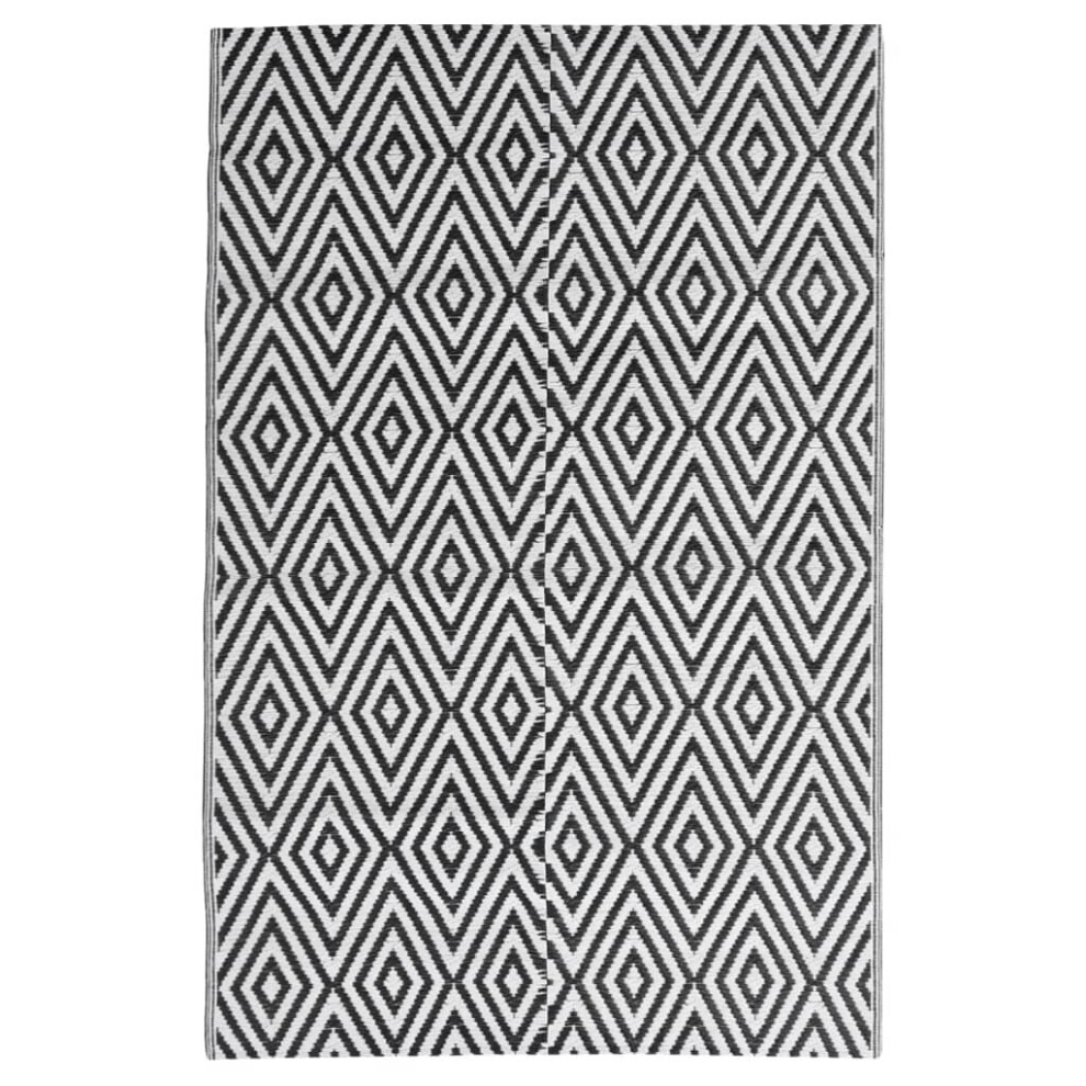 (white and black, 140 x 200 cm) vidaXL Outdoor Carpet PP Terrace Balcony Blanket Multi Colours Multi Sizes