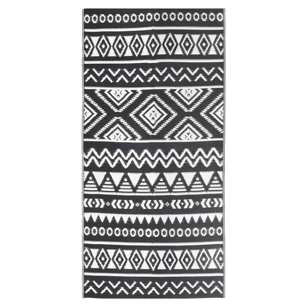 (black pattern, 80 x 150 cm) vidaXL Outdoor Carpet PP Terrace Balcony Blanket Multi Colours Multi Sizes