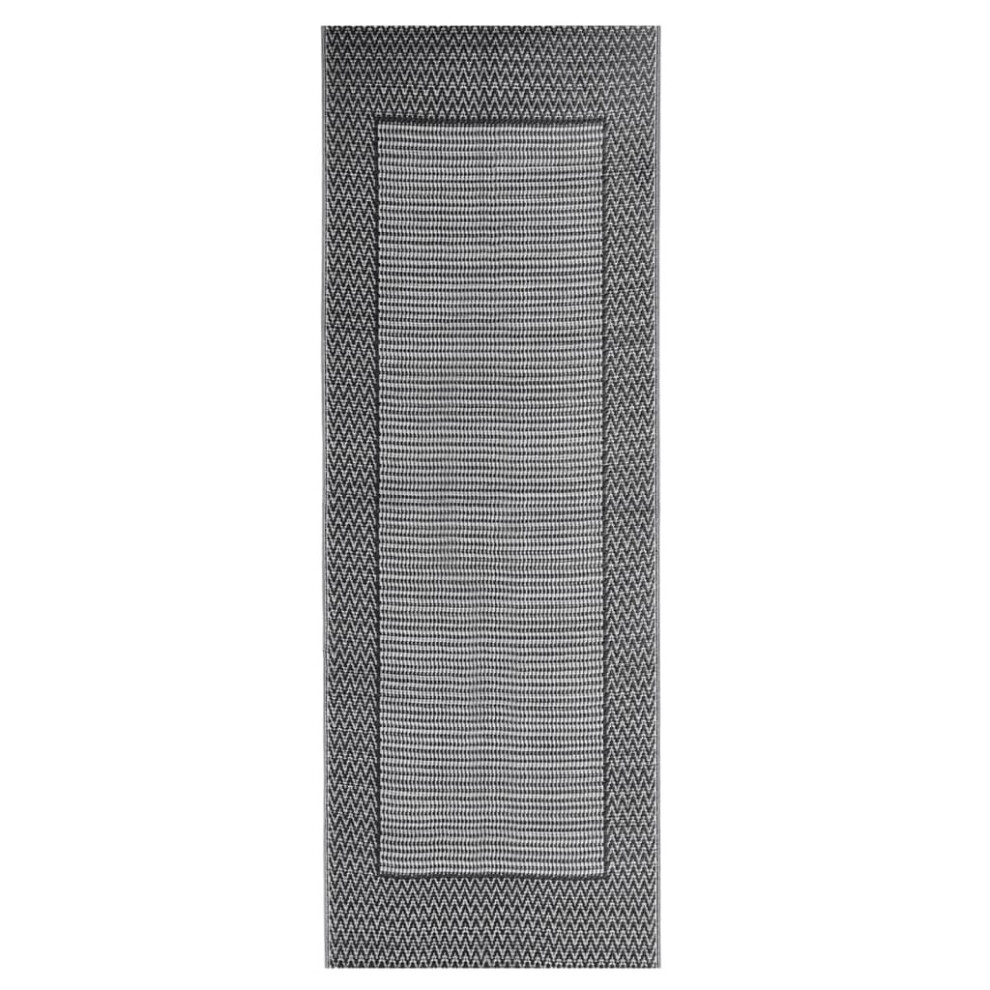 (black and grey, 80 x 250 cm) vidaXL Outdoor Carpet PP Terrace Balcony Blanket Multi Colours Multi Sizes