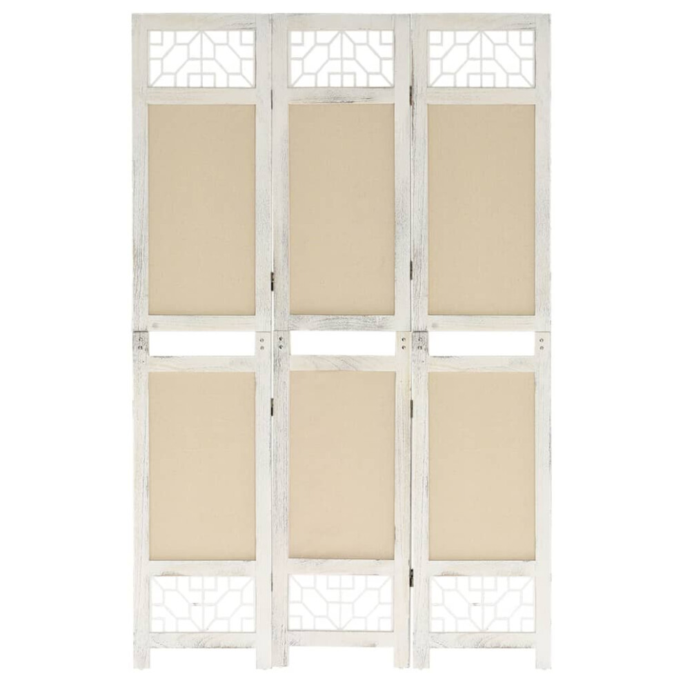 (105 x 165 cm) vidaXL 6-Panel Room Divider Cream Fabric Privacy Folding Screen Multi Sizes