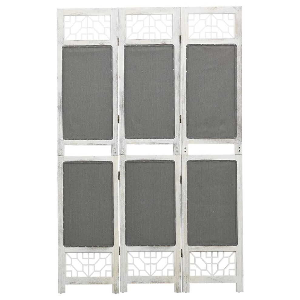 Vidaxl (105 X 165 Cm) 6-Panel Room Divider Grey Fabric Privacy Folding Screen Multi Sizes