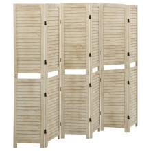 (210 x 165 cm) vidaXL Solid Wood Paulownia 6-Panel Room Divider Room Partition Multi Sizes