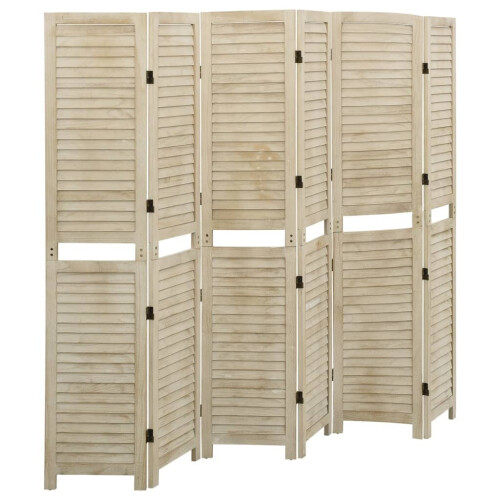 VidaXL (210 x 165 cm) vidaXL Solid Wood Paulownia 6-Panel Room Divider Room Partition Multi Sizes