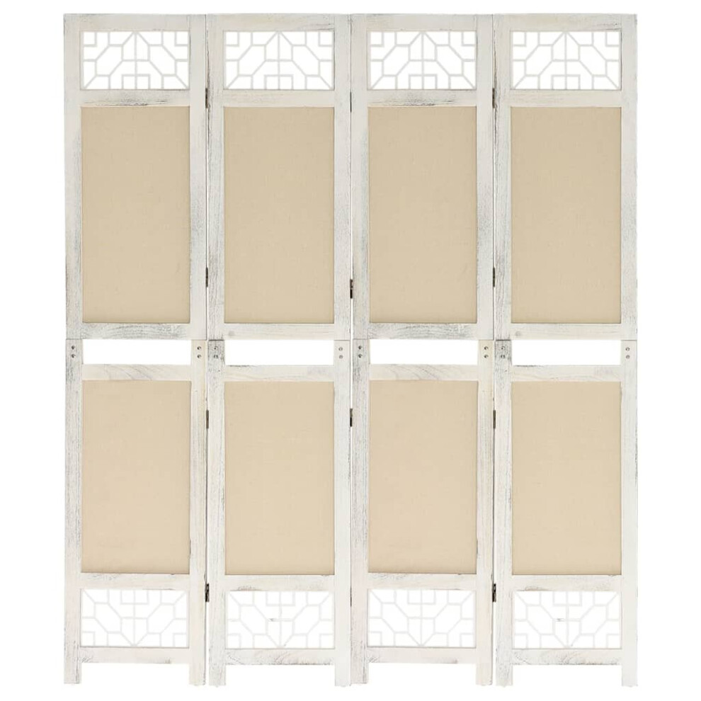 Vidaxl (140 X 165 Cm) 6-Panel Room Divider Cream Fabric Privacy Folding Screen Multi Sizes