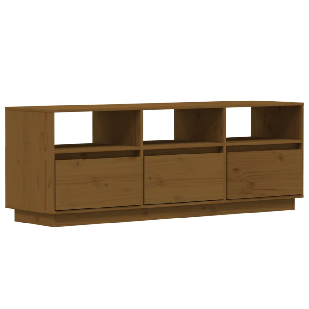 (honey brown) vidaXL Solid Wood Pine TV Cabinet Wooden Hifi Cabinet TV Stand Multi Colours