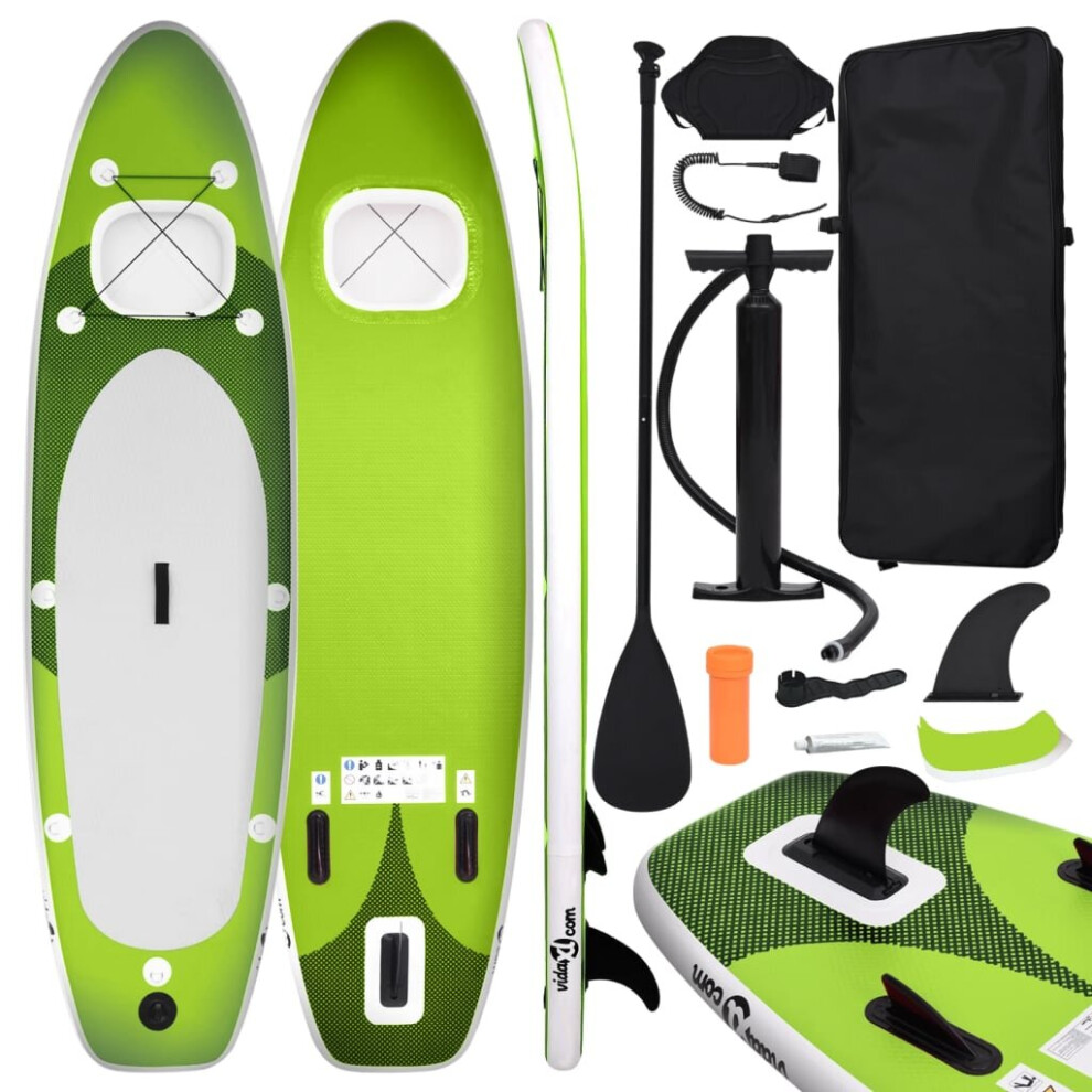 (green, 300 x 76 x 10 cm) vidaXL Inflatable Stand Up Paddle Board Set Paddleboard Multi Sizes/Colours