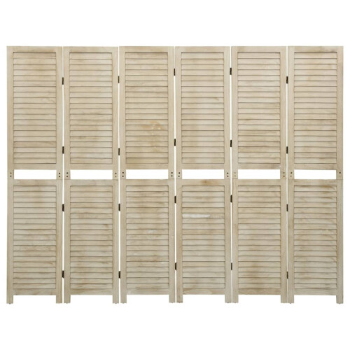 VidaXL (210 x 165 cm) vidaXL Solid Wood Paulownia 6-Panel Room Divider Room Partition Multi Sizes 1