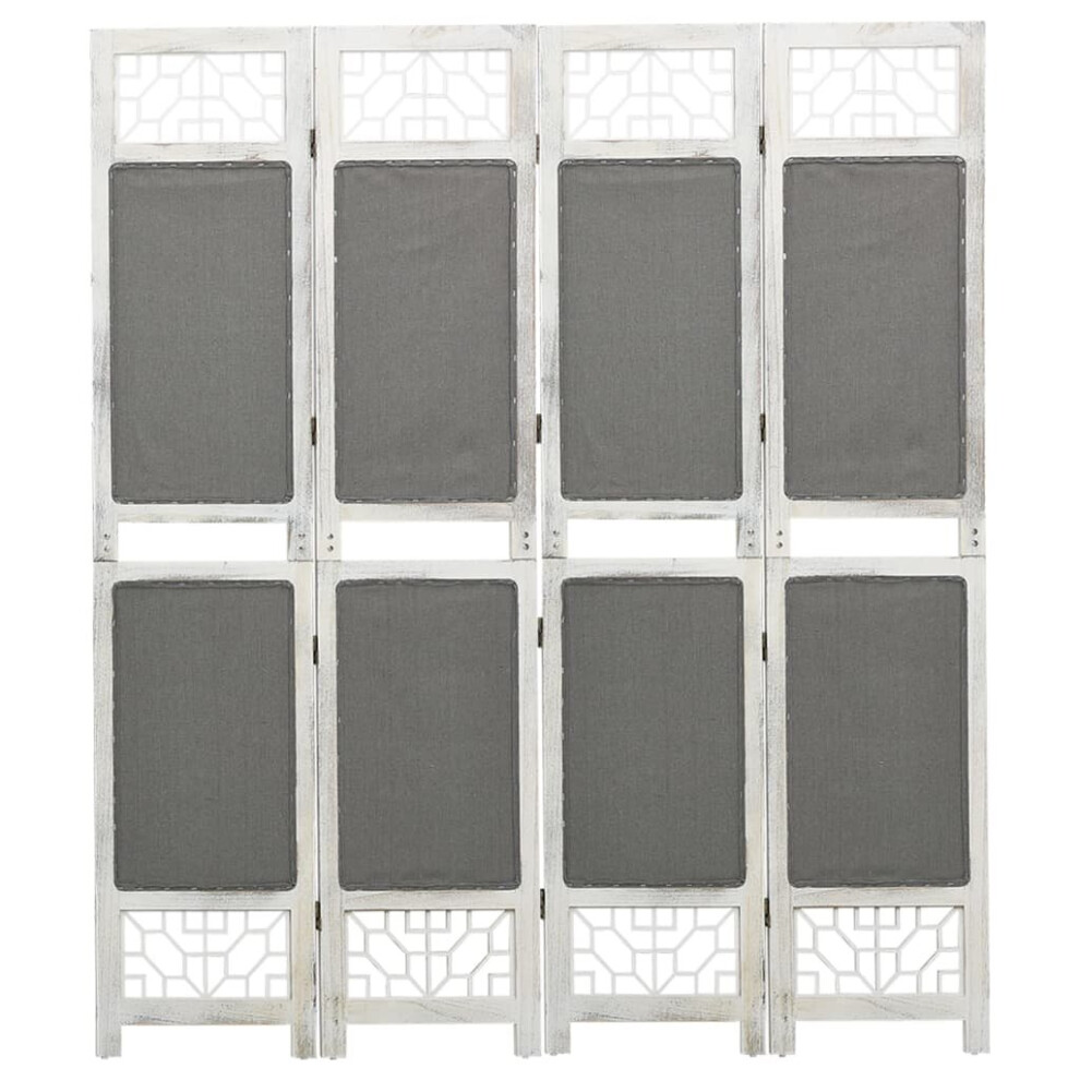 (140 x 165 cm) vidaXL 6-Panel Room Divider Grey Fabric Privacy Folding Screen Multi Sizes