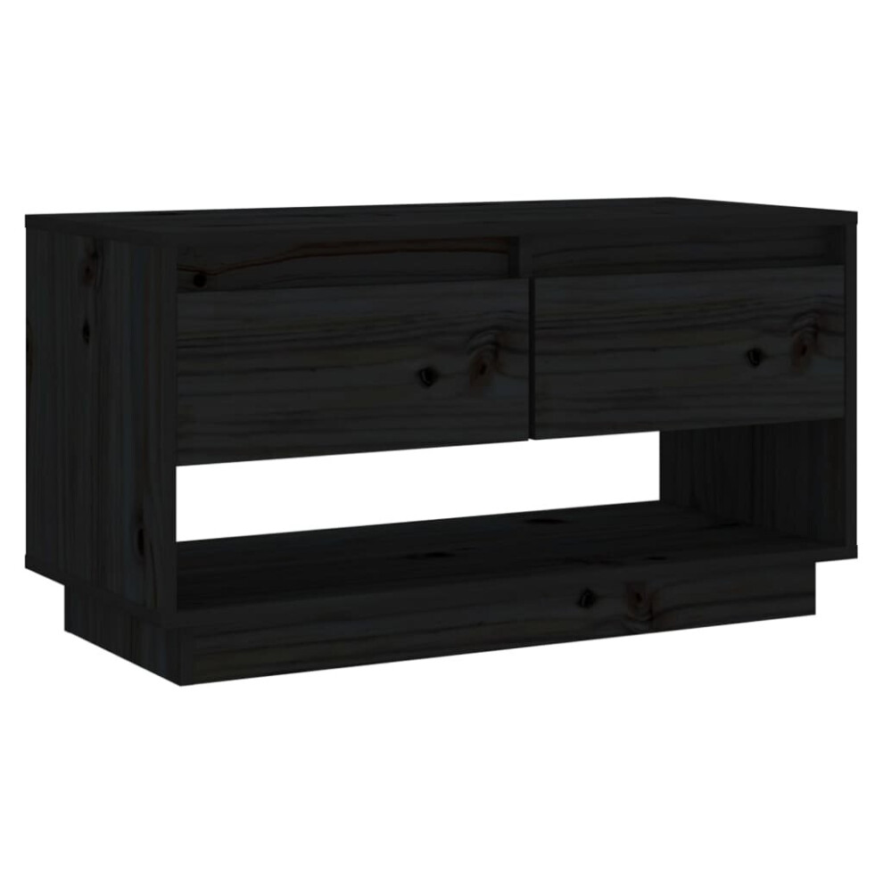 (black) vidaXL Solid Wood Pine TV Cabinet Bedroom Living Room Media Unit Multi Colours