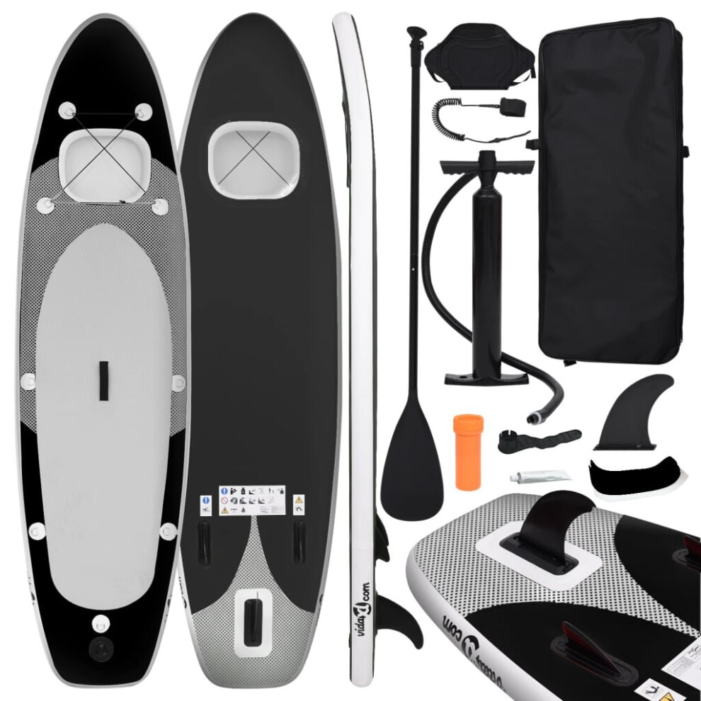 (black, 300 x 76 x 10 cm) vidaXL Inflatable Stand Up Paddle Board Set Paddleboard Multi Sizes/Colours