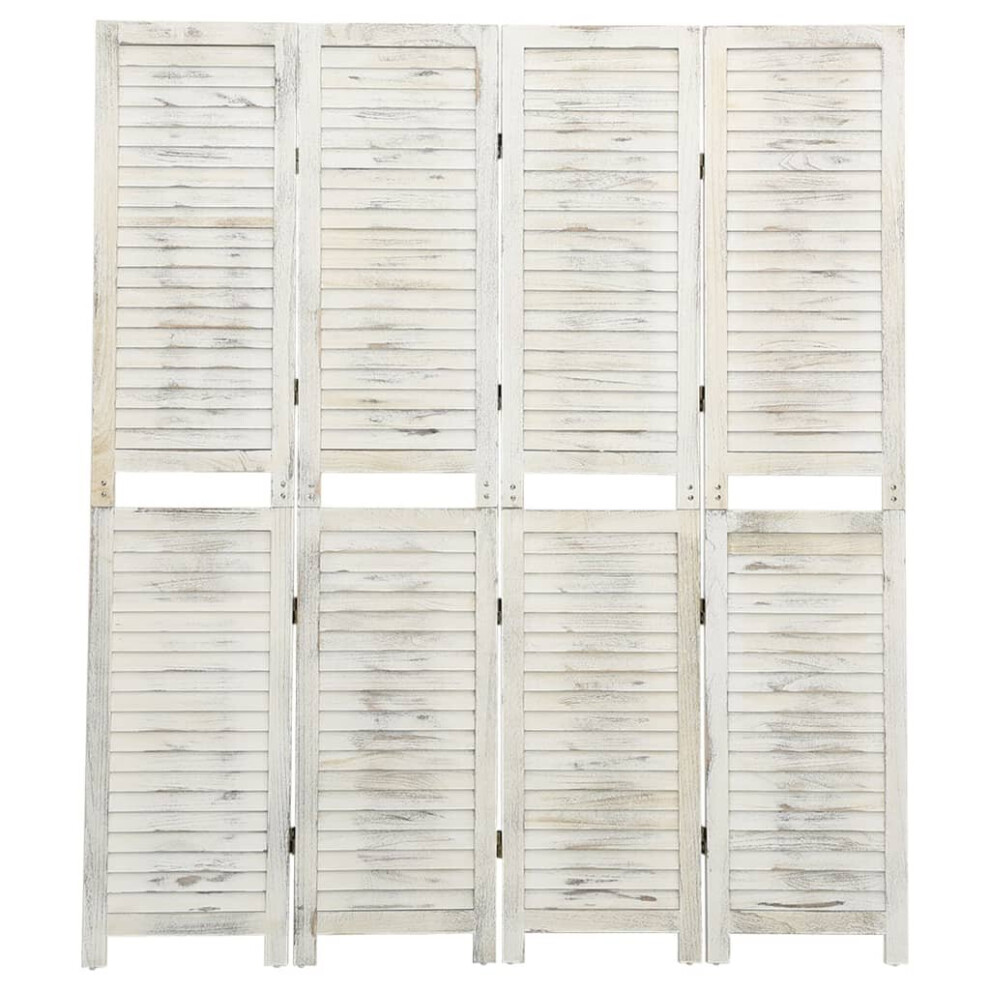 (140 x 165 cm) vidaXL 4-Panel Room Divider Cream Wood Fabric Home Folding Screen Multi Sizes