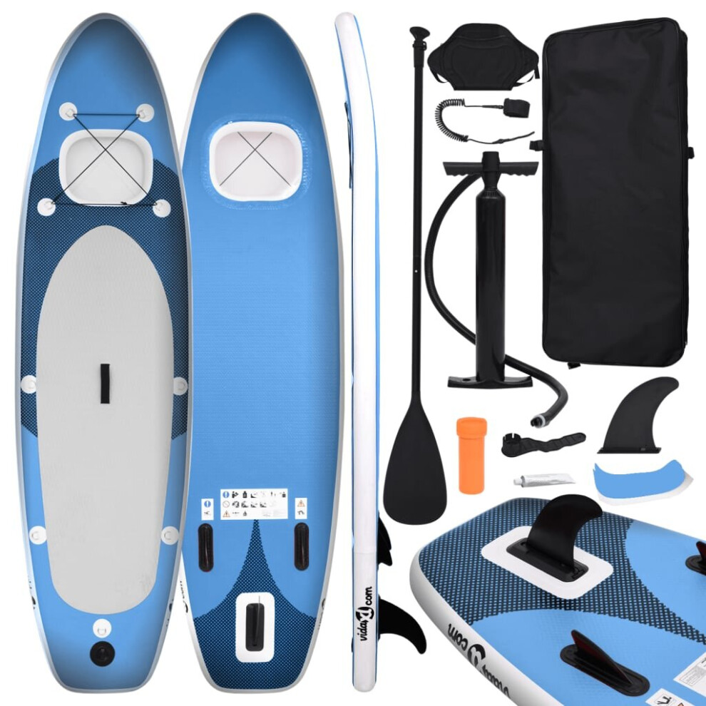 (sea blue, 330 x 76 x 10 cm) vidaXL Inflatable Stand Up Paddle Board Set Paddleboard Multi Sizes/Colours