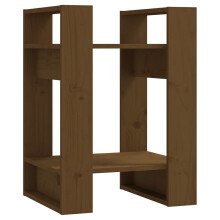 (honey brown) vidaXL Solid Wood Pine Book Cabinet/Room Divider Storage Rack Multi Colours