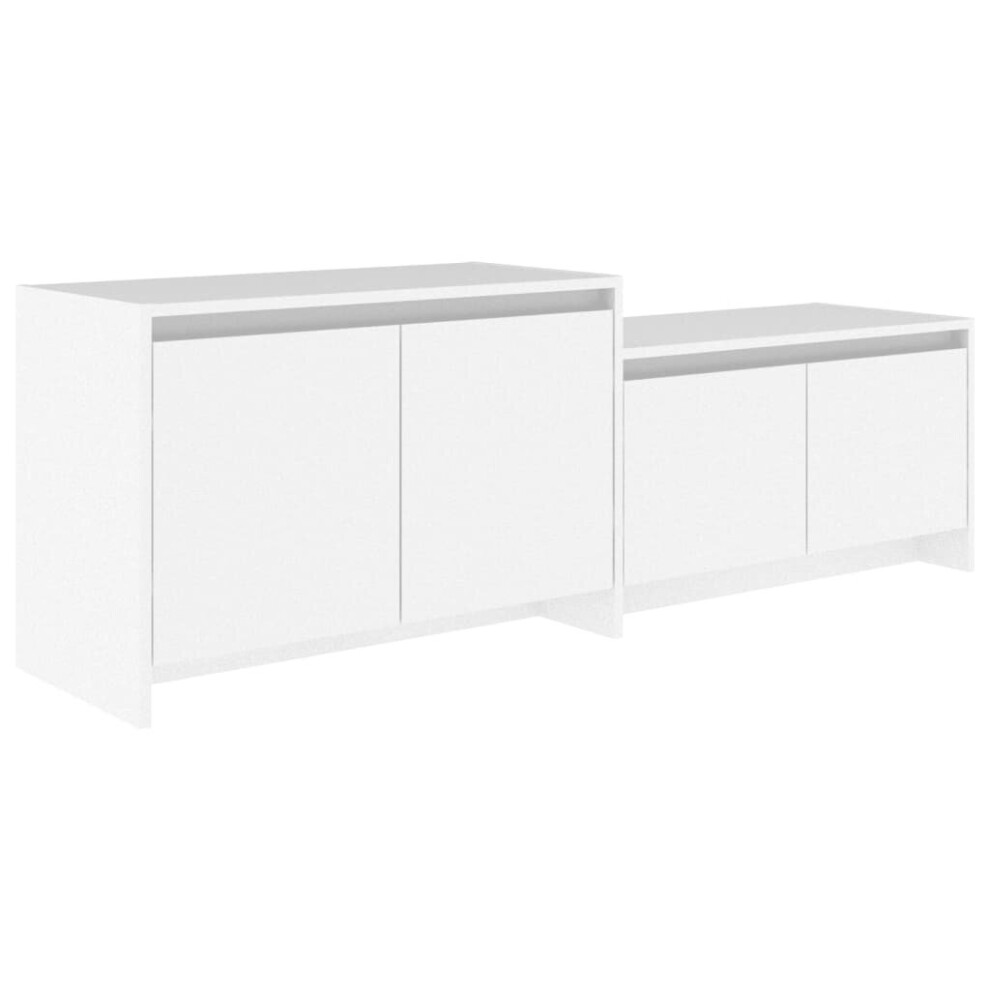 (white) vidaXL TV Cabinet Chipboard Home Lowboard Hifi Cabinet TV Stand Multi Colours