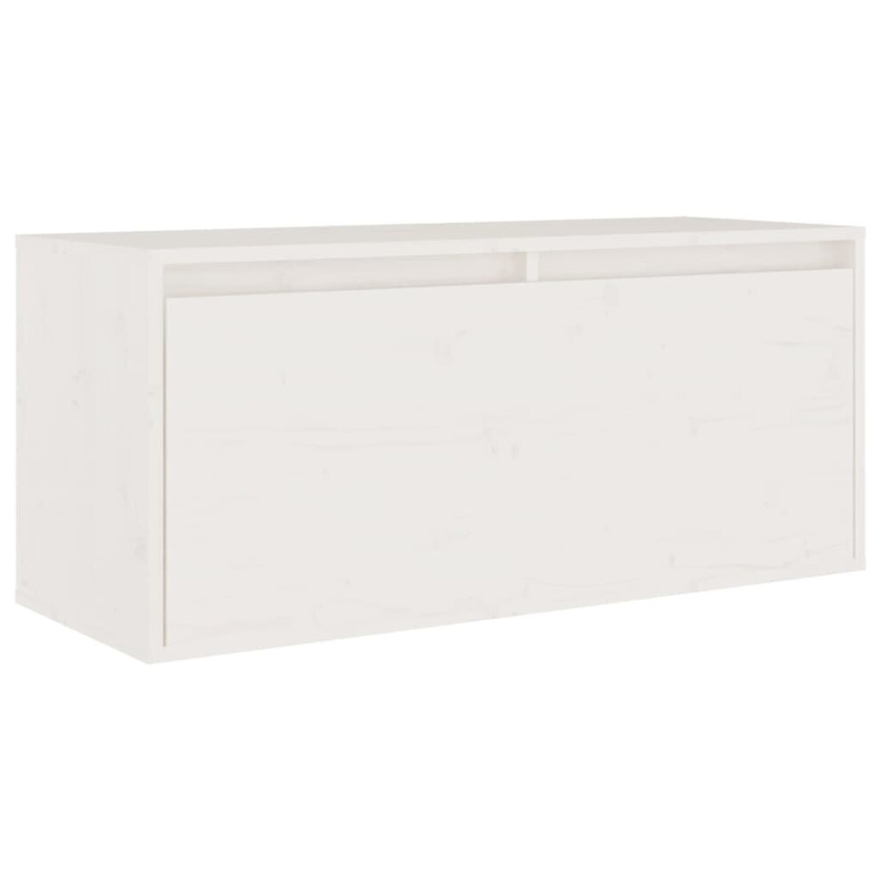 (white, 1) vidaXL Wall Cabinet Hanging Storage Cabinet Wall Cupboard Solid Wood Pine