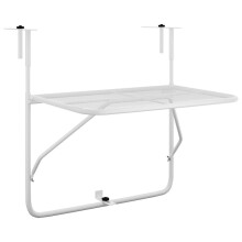 vidaXL Balkontisch Weiß 60x40 cm Stahl