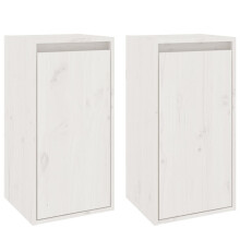 (white, 2) vidaXL Wall Cabinet Hanging Storage Cabinet Wall Cupboard Solid Wood Pine