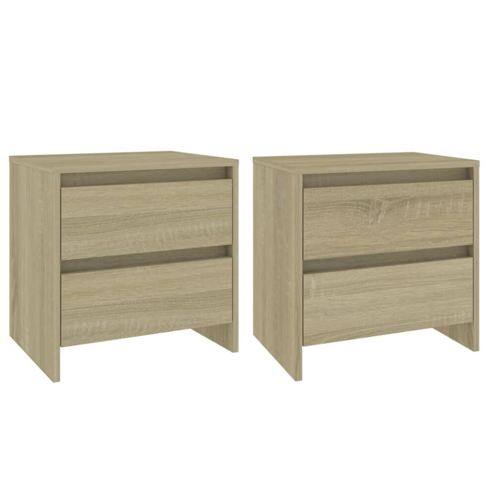 Vidaxl (Sonoma Oak, 2) 1/2X Bedside Cabinet Chipboard Home Side End Accent Table Multi Colours Size 2