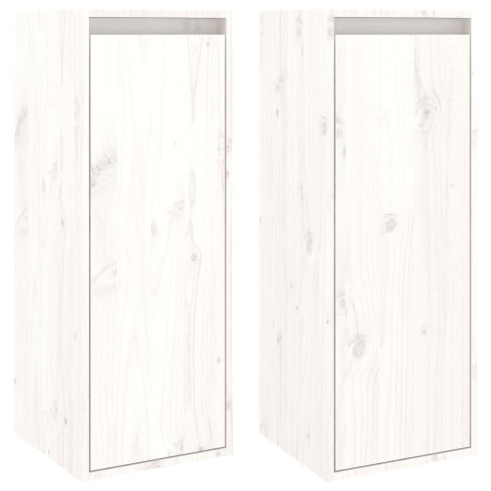 Vidaxl (White, 2) 1/2X Solid Wood Pine Wall Cabinet Shelf Hanging Wall Unit Multi Colours